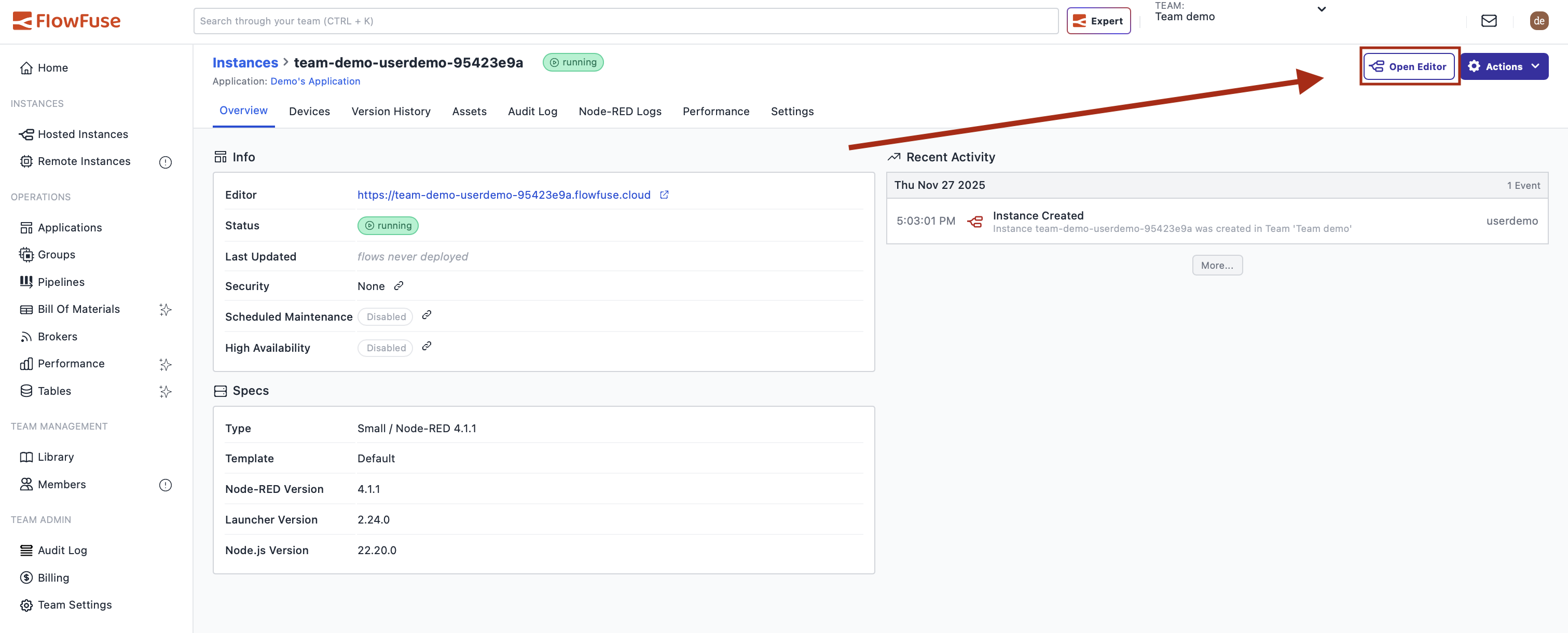 Open Editor