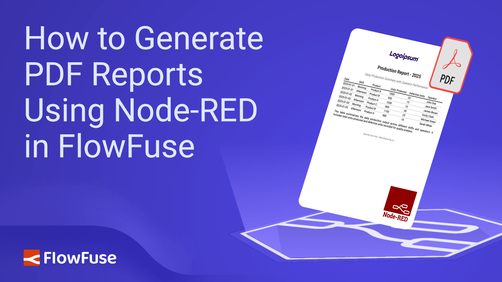 Image representing How to Generate PDF Reports Using Node-RED in FlowFuse (2026)