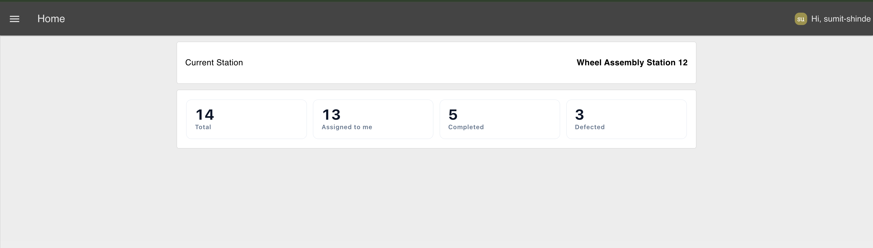 Placeholder: Stats Cards widget rendered on the Home page